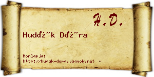 Hudák Dóra névjegykártya